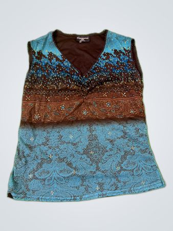 Cimmaron Plus Embroidered Sleeveless V-Neck Top