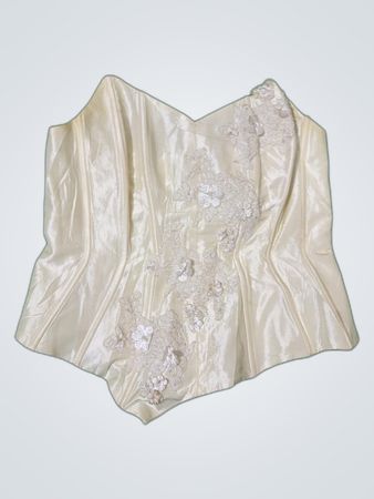 Women's White Satin Bustier