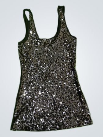Express Black Sequin Tank Top