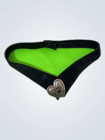 Black Leather Belt with Heart Shaped Buckle