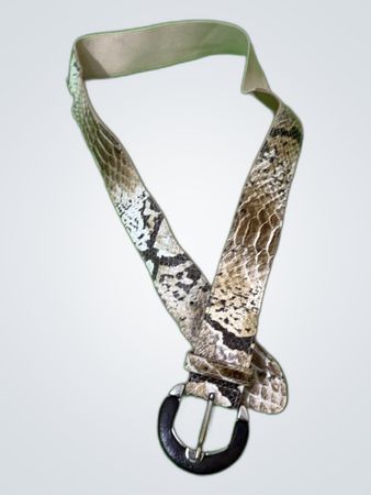 Snakeskin Belt with Black Buckle