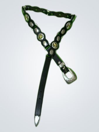 Leather Choker with Metal Studs and Buckle