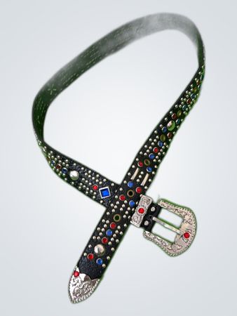 Studded Belt with Silver Buckle
