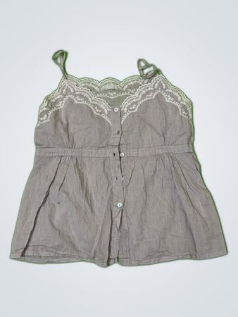 Mossimo Gray Romper with Lace Details