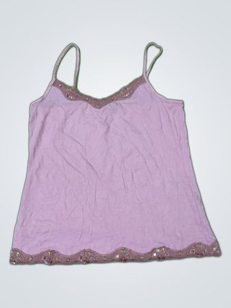 Per Una Pink Lace Sequin Cami Top