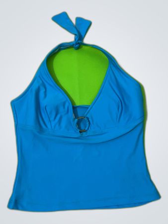 Blue Halter Neck Top