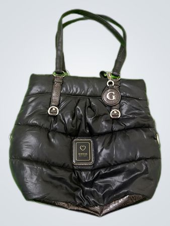 Black Puffer Tote Bag