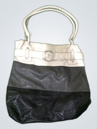 Black and White Leather Handbag