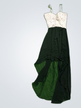 Kiah White and Black Lace Dress