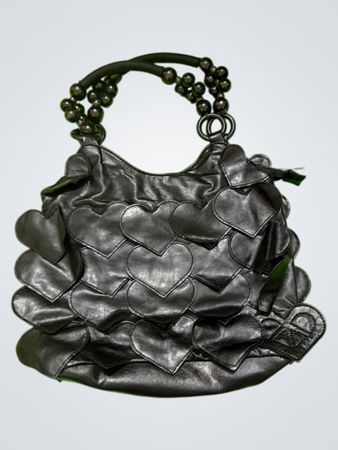 Black Leather Heart Handbag