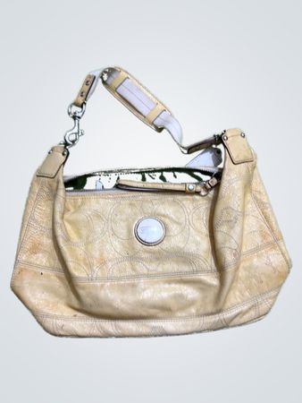 Coach Beige Leather Hobo Bag