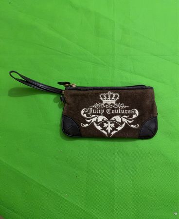 Juicy Couture Brown Velour Wristlet Pouch