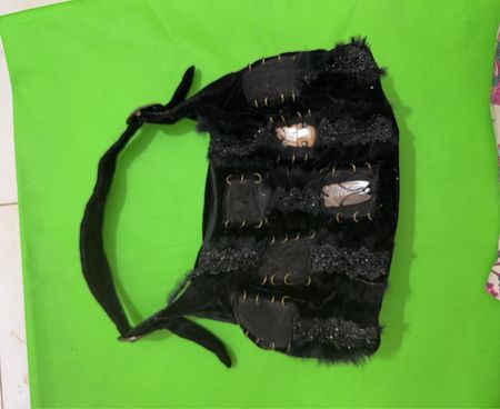 Black Fur Purse