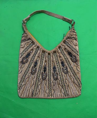 Brown Embroidered Purse