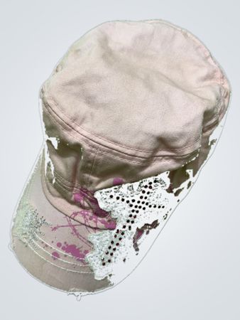 Pink Baseball Cap with Embellishments