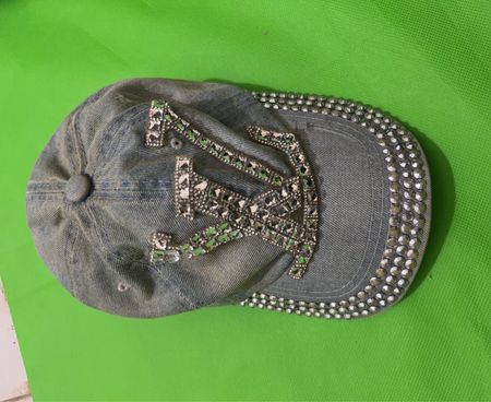 Baseball Cap with Rhinestone Embellishments