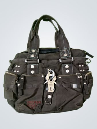 Black Tote Bag with Multiple Pockets