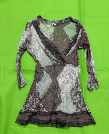 Secret One Patchwork Print Langarmtop