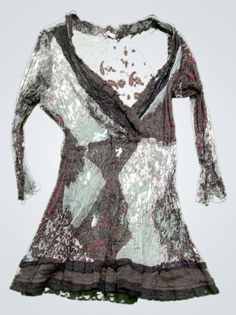 Secret One Patchwork Print Long Sleeve Top