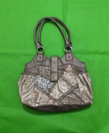 Gray Sequined Handbag