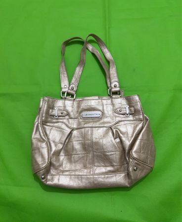 Liz Claiborne Metallic Croc-Embossed Tote Bag
