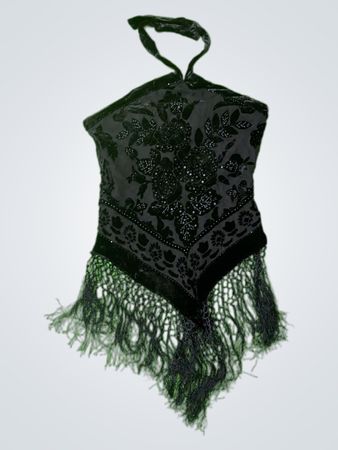 Black Lace Fringe Top
