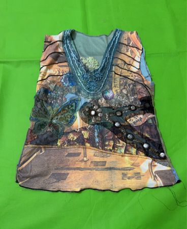 Blouse with Beaded Trim