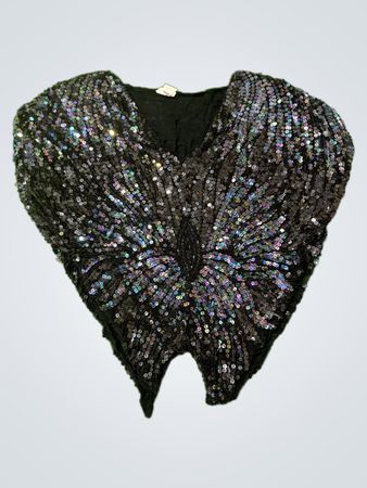 Adini Beaded Sequin Butterfly Top