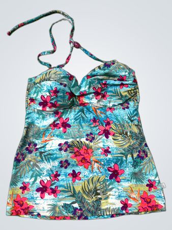 Blumen Halter Neck Bikini Oberteil