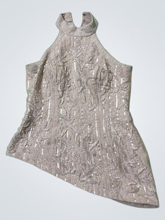 Beige Sequined Dress