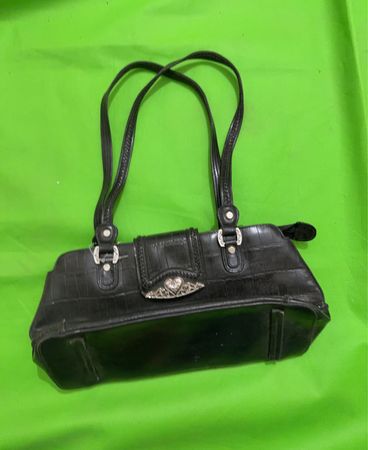 Black Handbag with Heart Detail