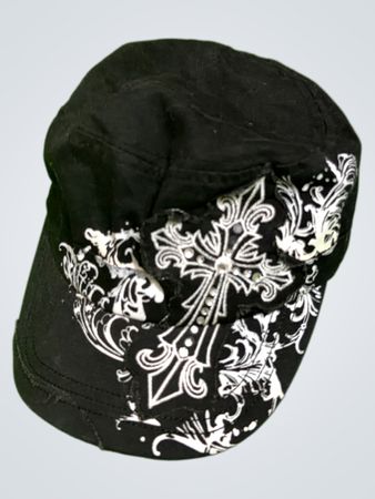 Zancap schwarze Baseballmütze mit Kreuzverzierung
