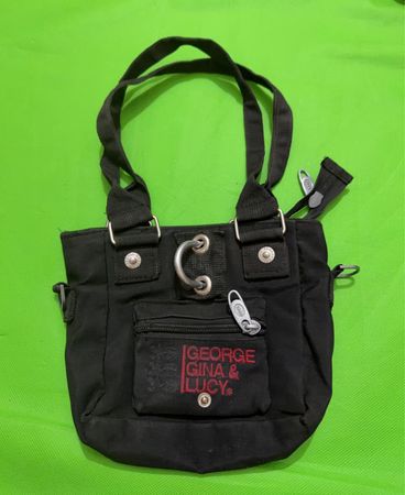 George Gina & Lucy Black Canvas Tote Bag