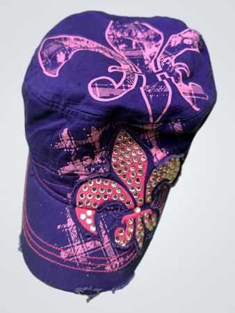 Lila Fleur-de-lis Baseballmütze