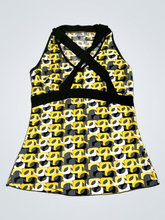 Women's Sleeveless Halter Neck Top with Geometric Print