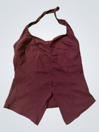 Maroon Halter Top
