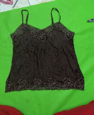 Kew Women's Brown Lace Trim Cami