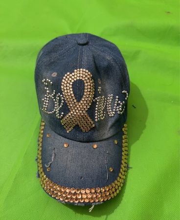 Denim-Baseballmütze mit Strassband