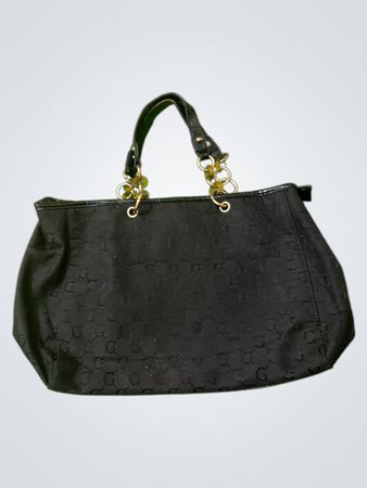 Guess Black Monogram Tote Bag
