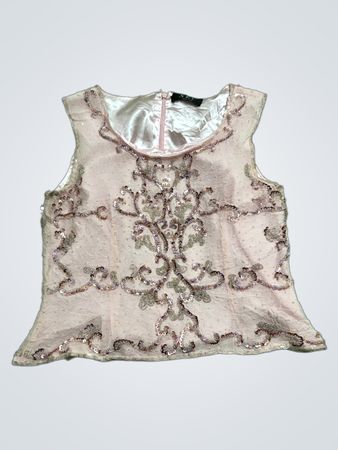 Pink Embellished Silk Blouse