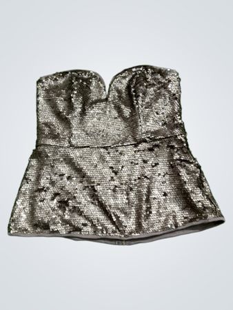 Next Sequin Strapless Peplum Top