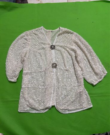 White Sequin Embellished Jacket