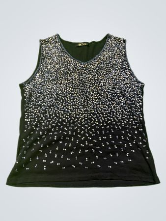 Schwarzes Pailletten-Top