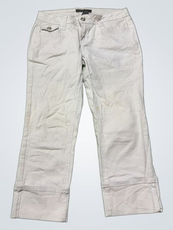 Angels Jeans Weiße verkürzte verzierte Taschenjeans Größe 7