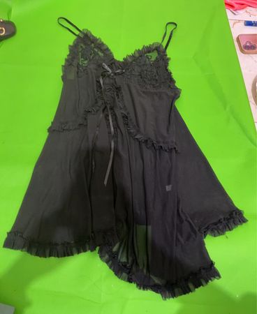 Schwarze Rüsche Babydoll Unterwäsche