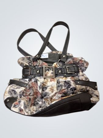 Floral Pattern Handbag with Buckle Detail