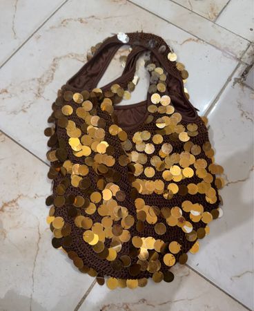 Brown Sequin Handbag