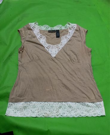 DKNY Jeans Lace Trimmed Top