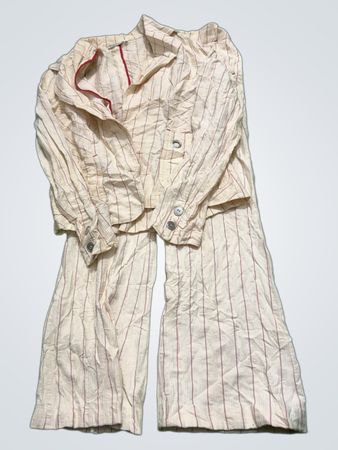 Cream pinstripe suit