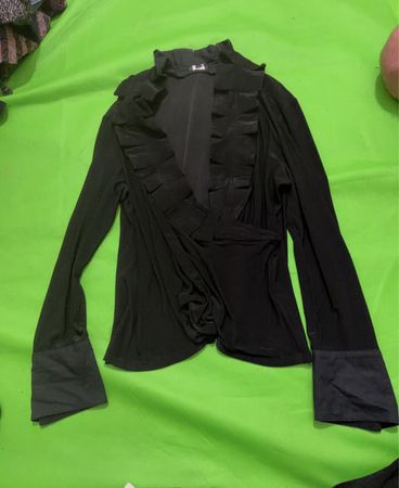 Molly-Jo Black Ruffle Blouse